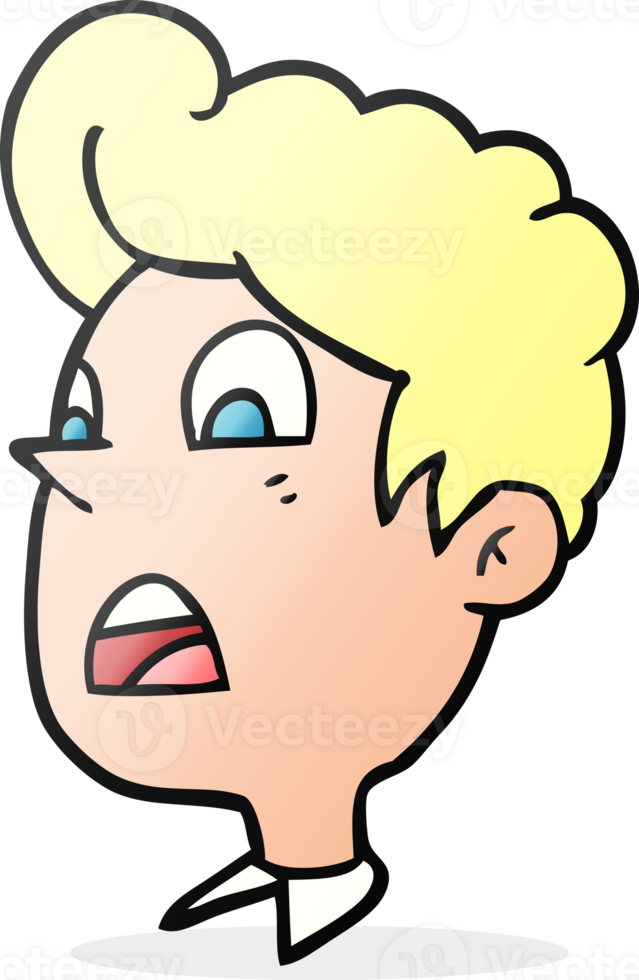 hand drawn cartoon shocked man png
