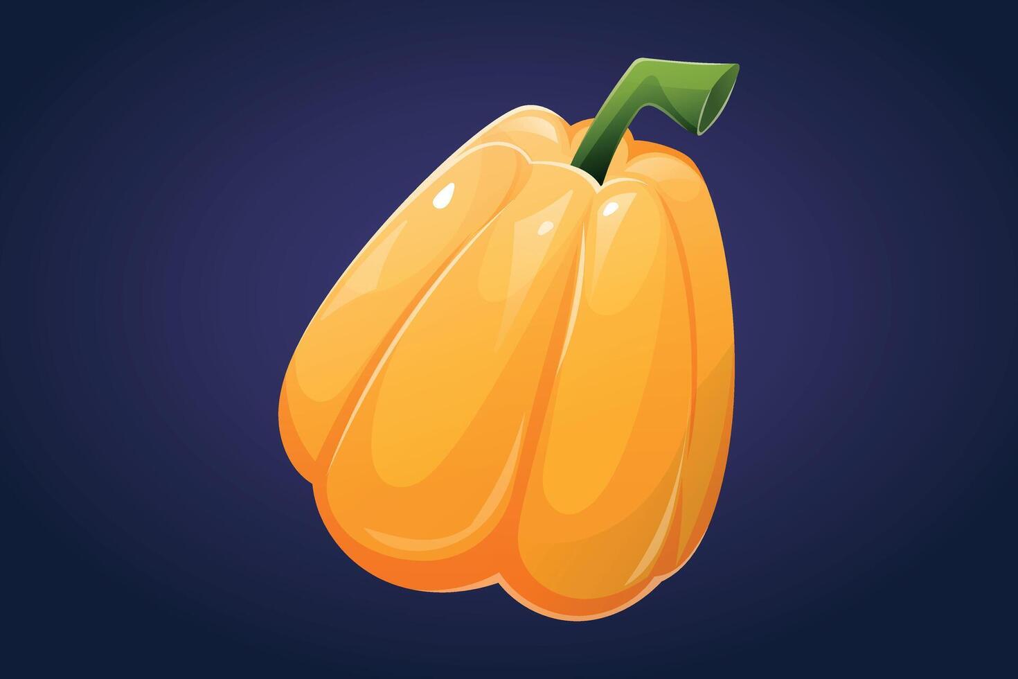 Yellow ripe bell pepper. isolated cartoon vegetable illustration. vector