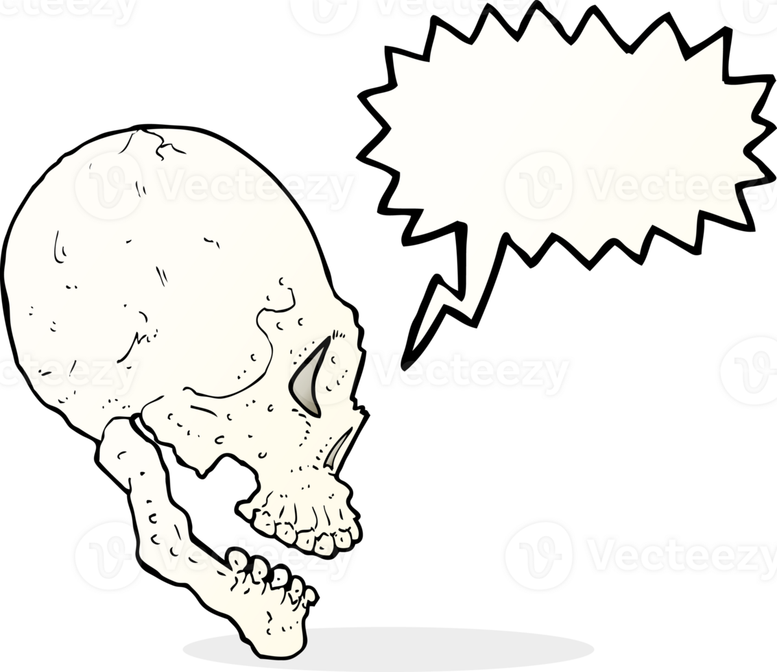 skull illustration with speech bubble png