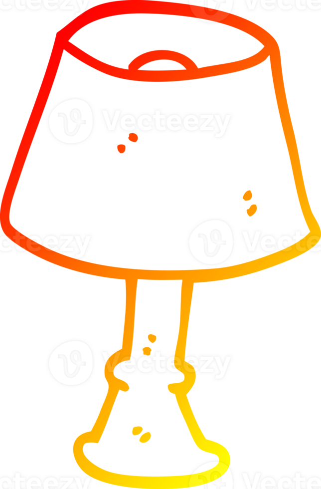 calentar degradado línea dibujo de un dibujos animados regular lámpara png