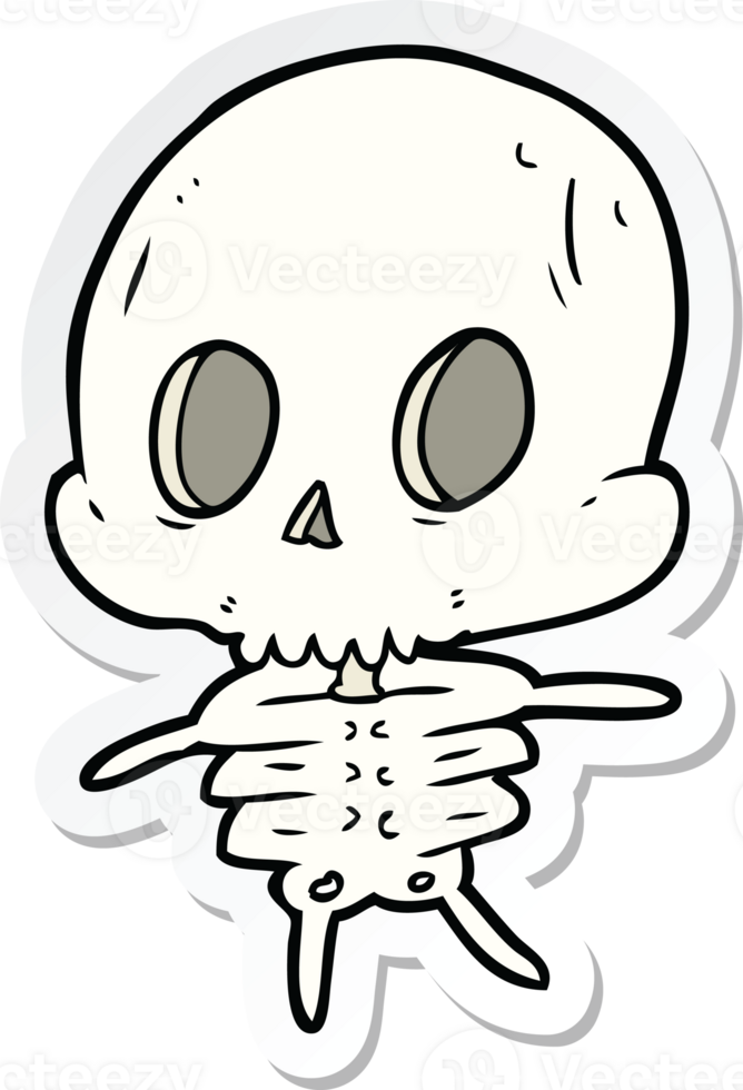 sticker of a cartoon skeleton png