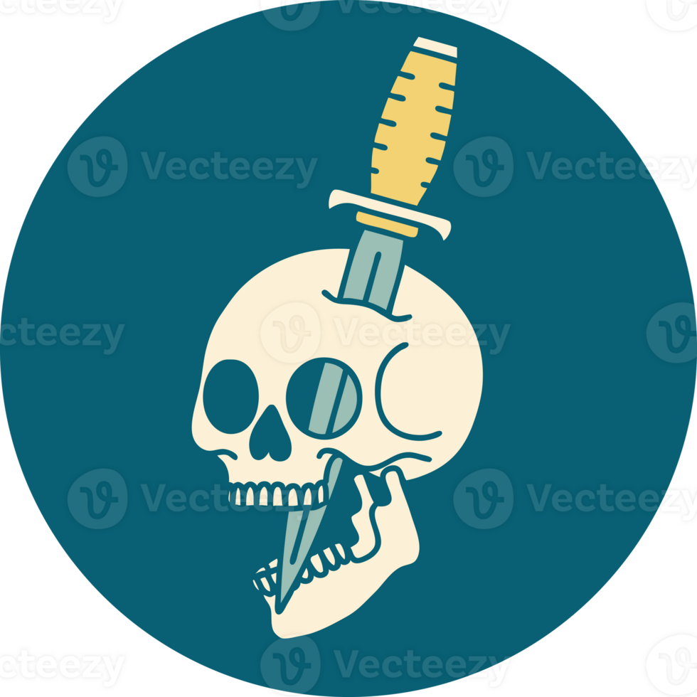 iconic tattoo style image of a skull png