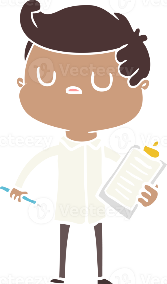 flat color style cartoon aloof man png