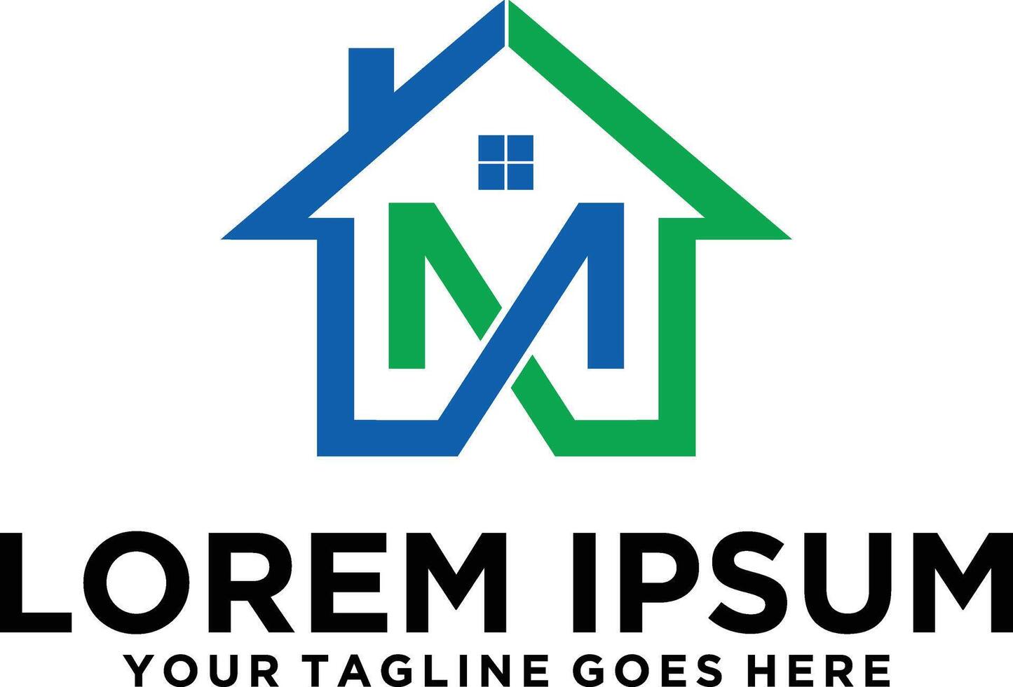 Letter M Home Property logo vector
