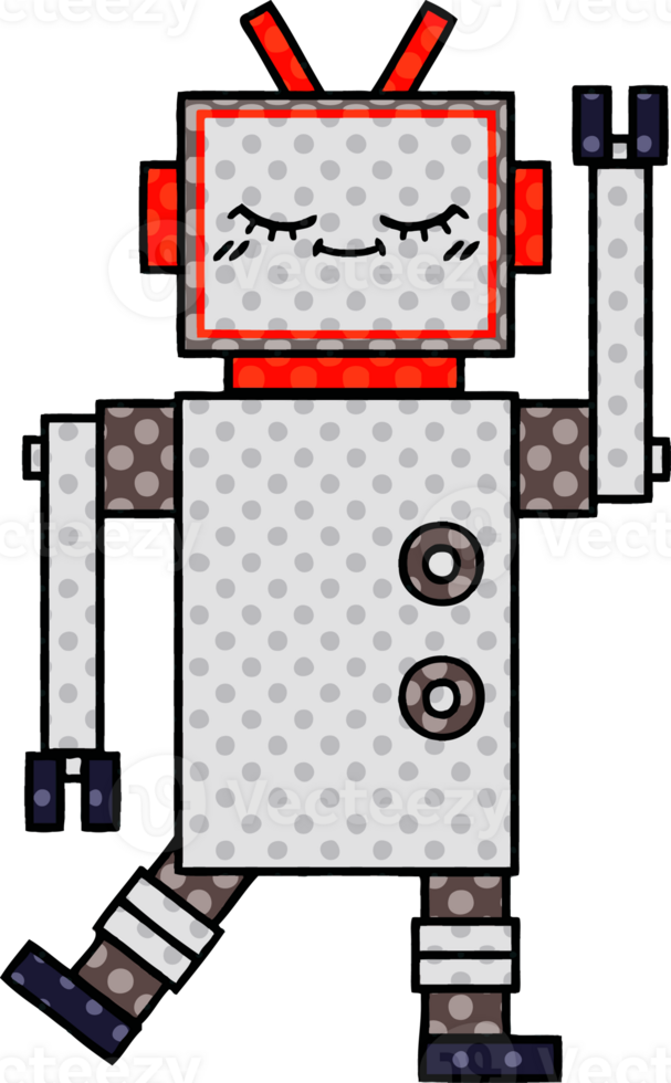 comic book style cartoon of a robot png