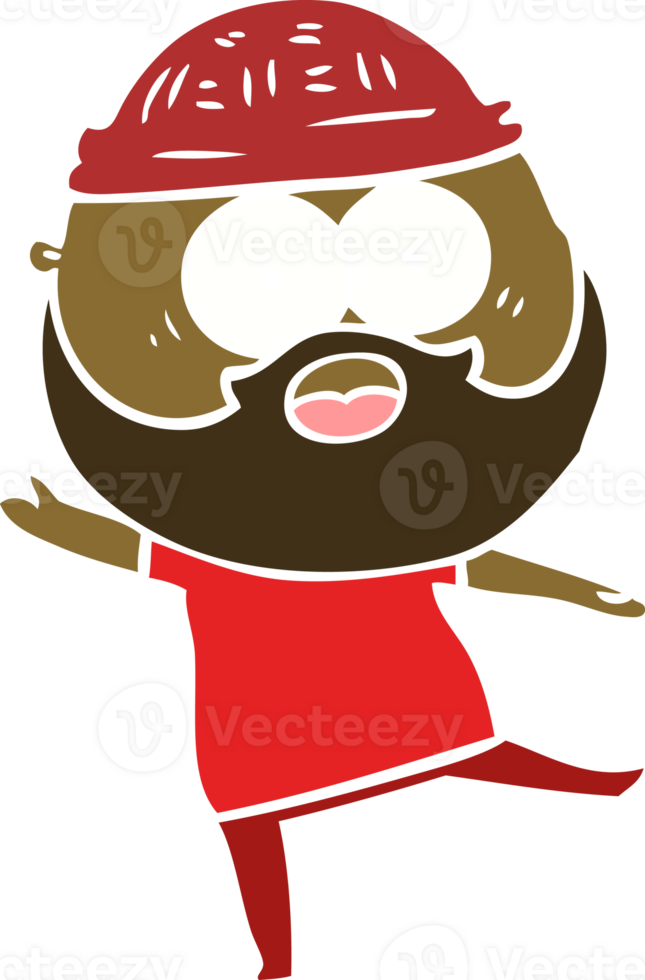 flat color style cartoon bearded man png