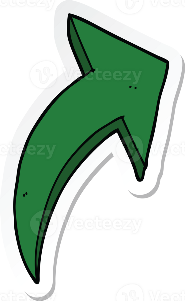 sticker of a cartoon pointing arrow png