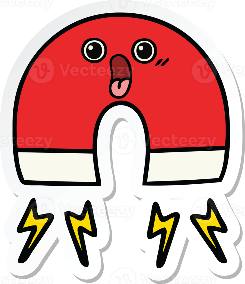 sticker of a cute cartoon magnet png