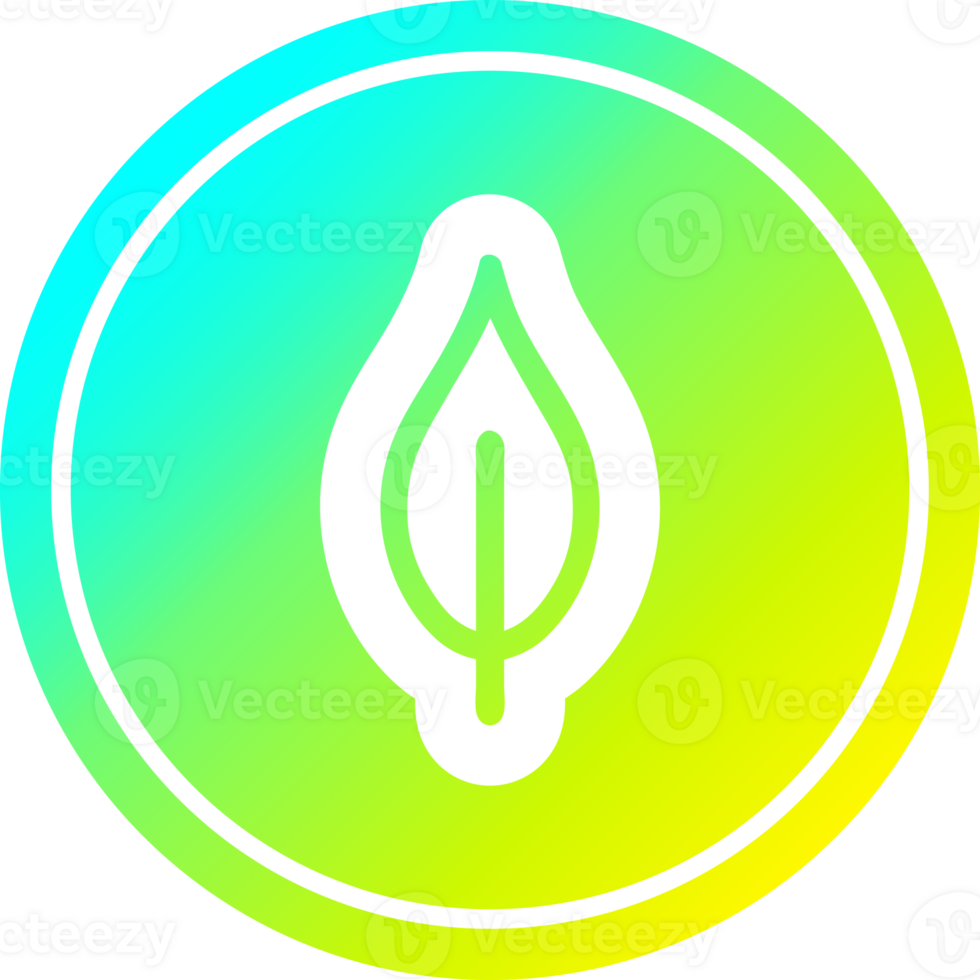 natural leaf circular icon with cool gradient finish png