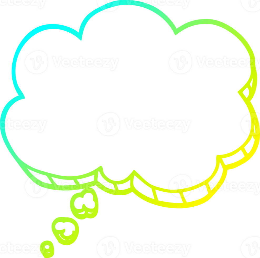 cold gradient line drawing of a cartoon expression bubble png