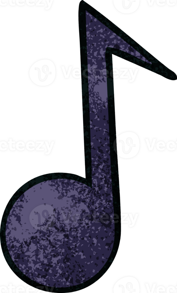 retro grunge texture cartoon of a musical note png