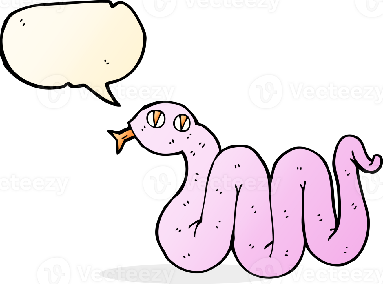funny cartoon snake with speech bubble png