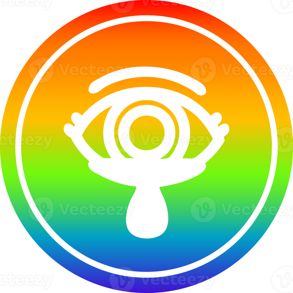 mystic eye crying blood circular icon with rainbow gradient finish png