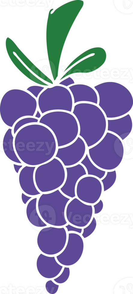 hand drawn quirky cartoon bunch of grapes png