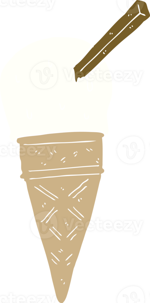 flat color style cartoon ice cream png