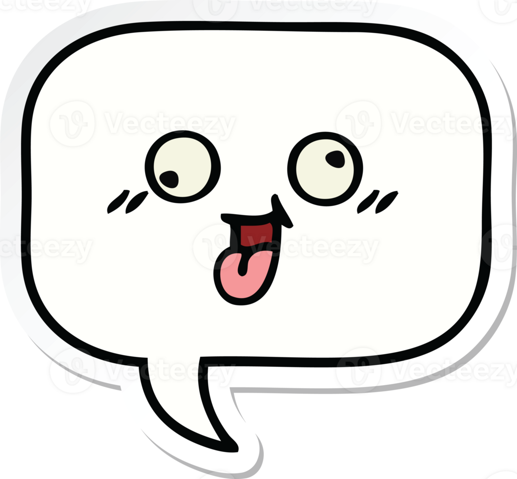 sticker of a cute cartoon speech bubble png