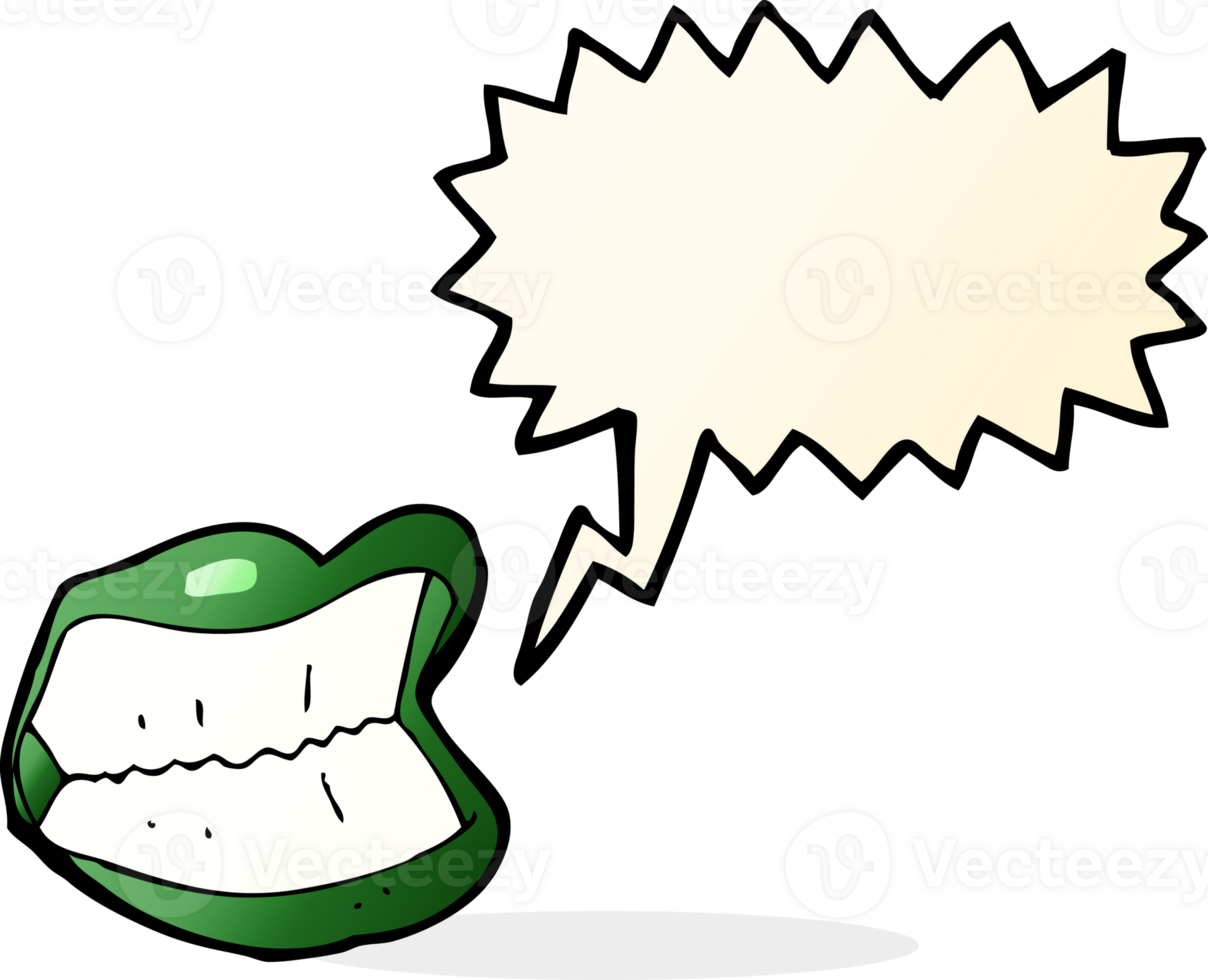 cartoon grinning halloween mouth with speech bubble png