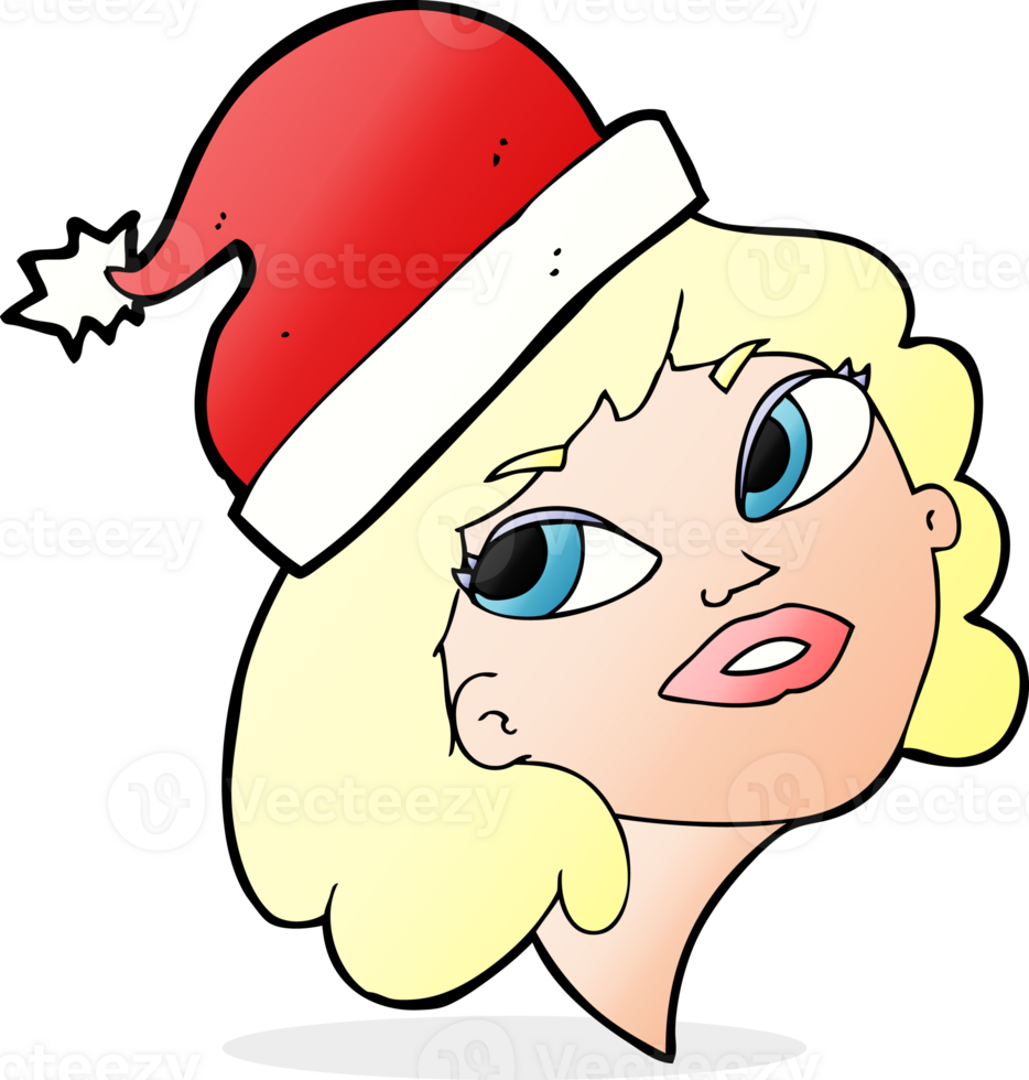 cartoon woman ready for christmas png