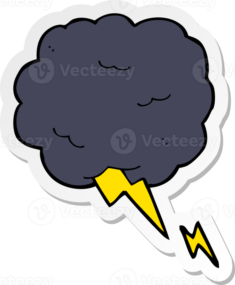 sticker of a cartoon thundercloud symbol png