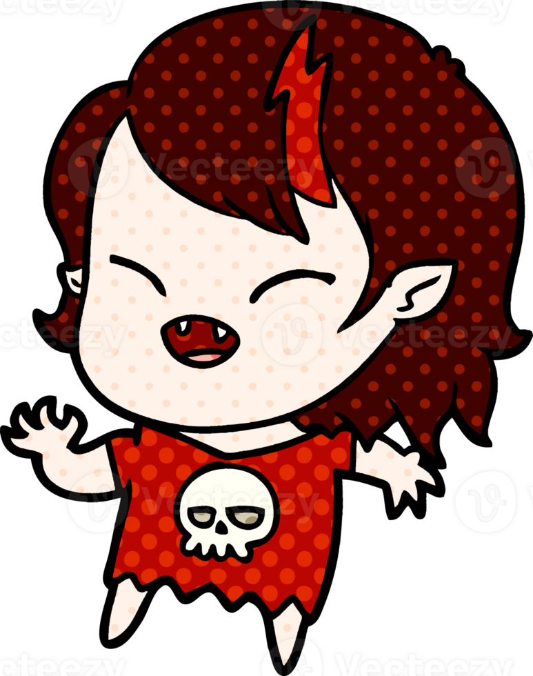 cartoon laughing vampire girl png