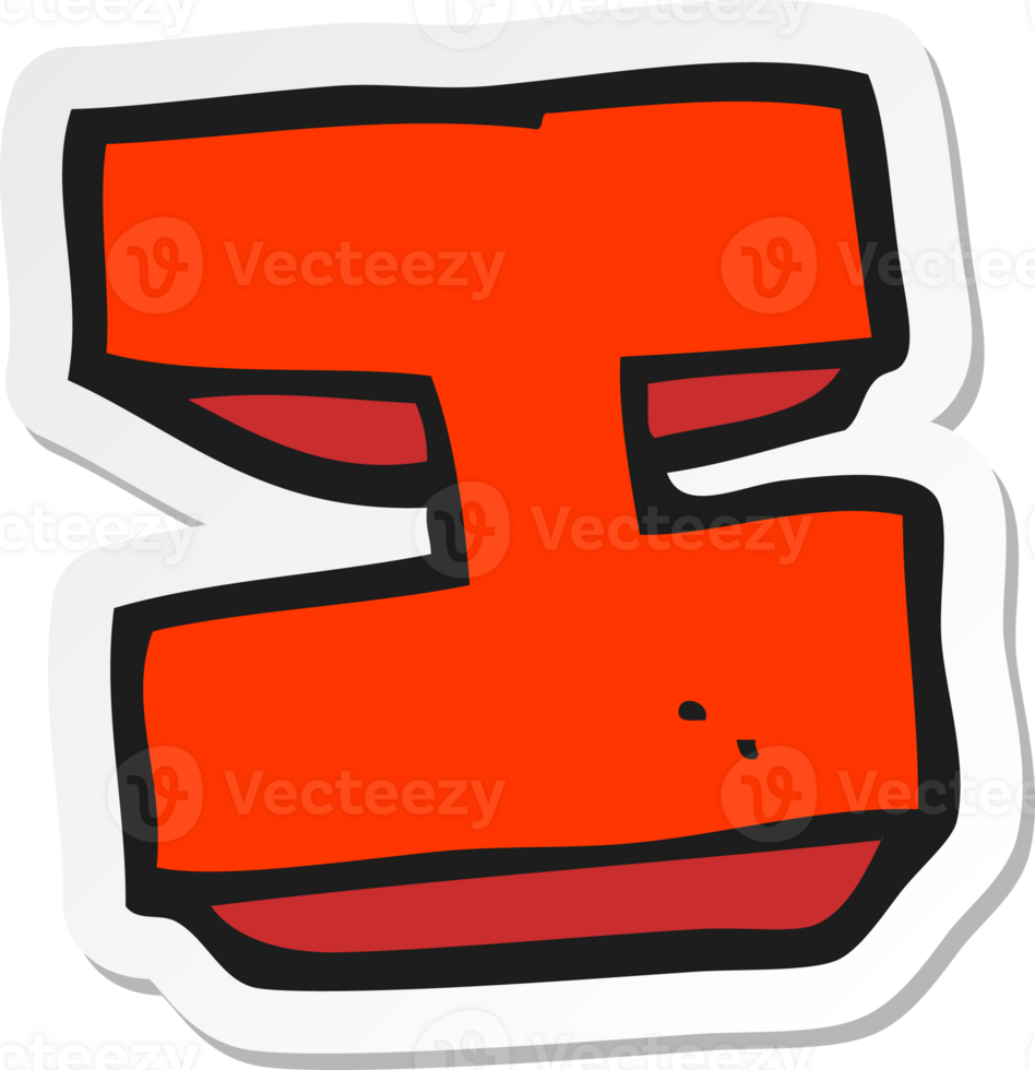 sticker of a cartoon letter I png