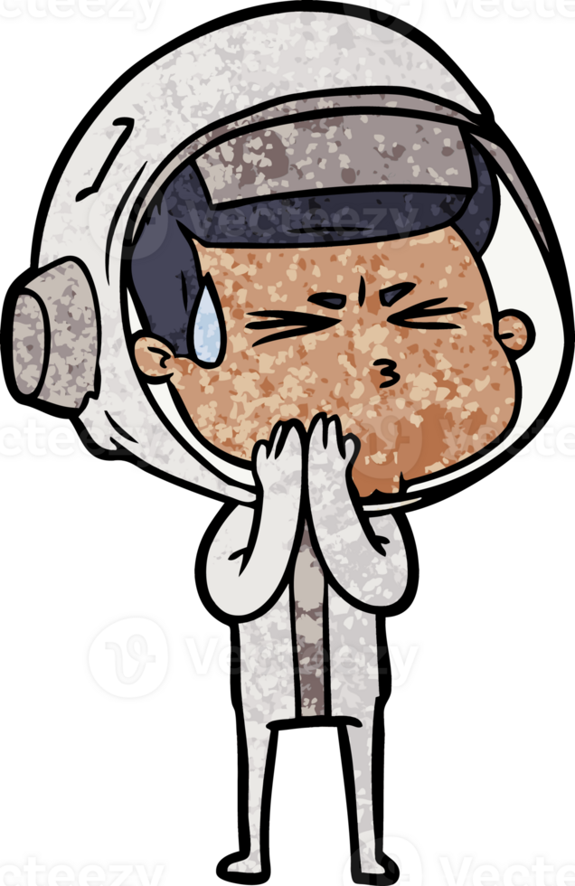 cartoon stressed astronaut png