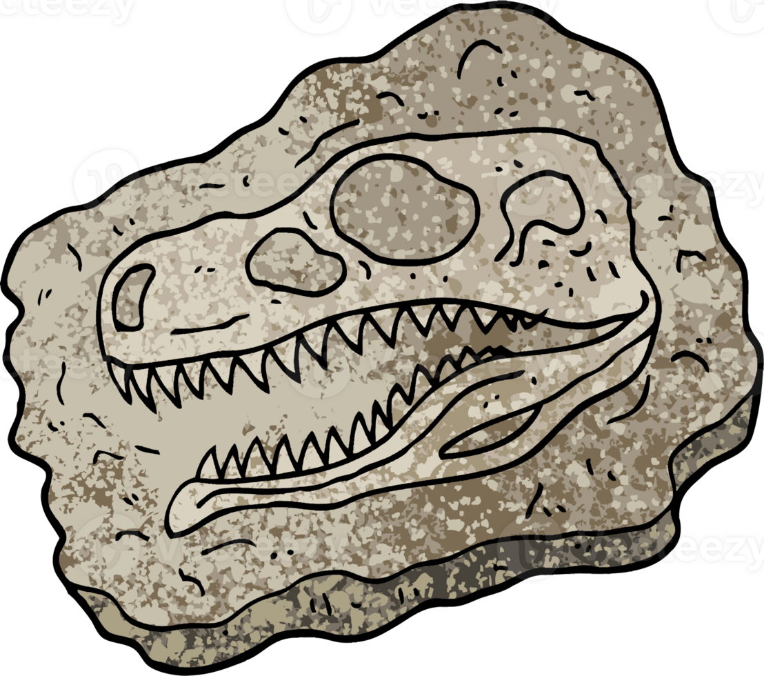 grunge textured illustration cartoon ancient fossil png