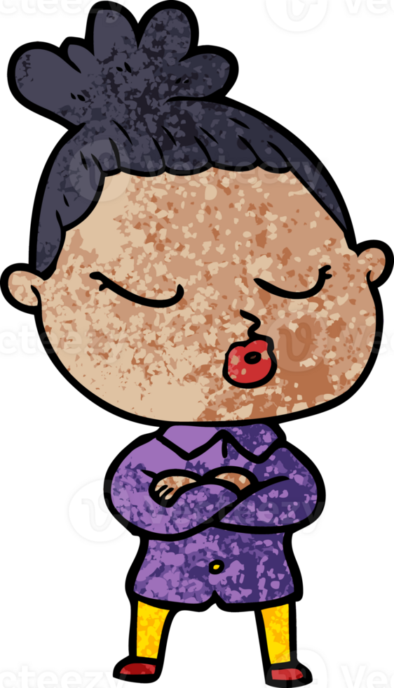 cartoon calm woman png