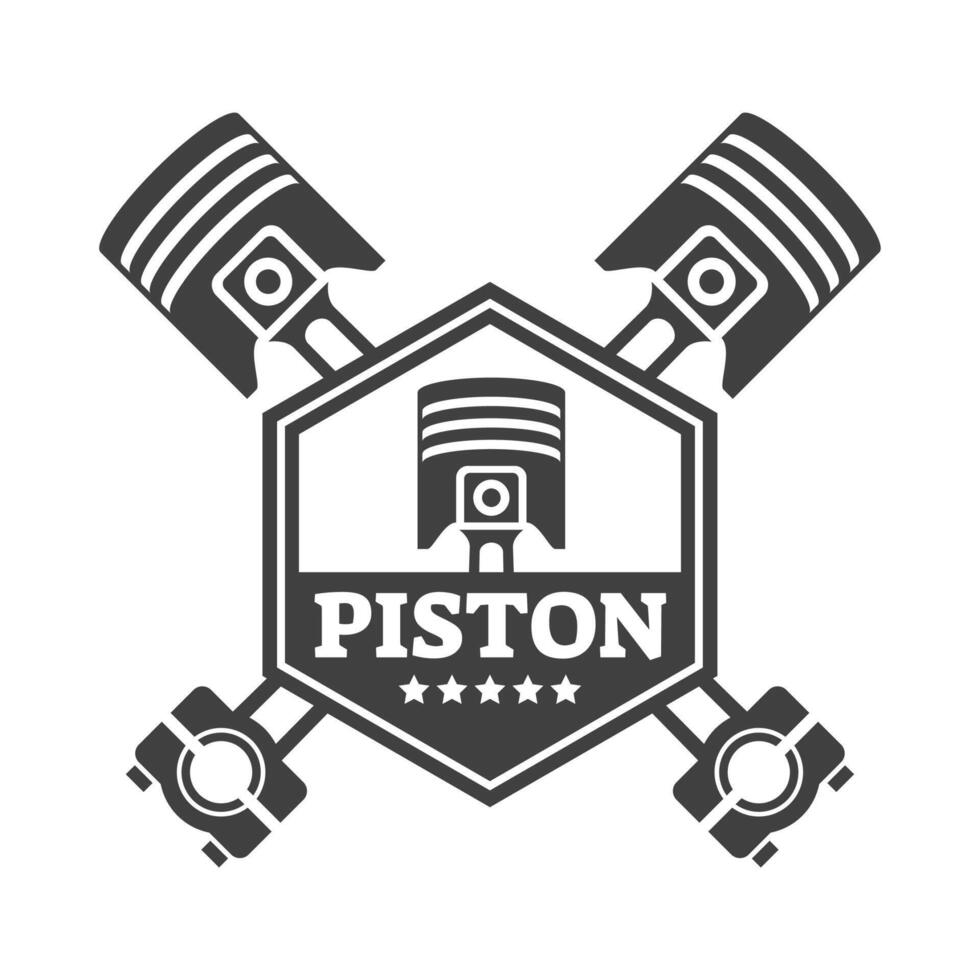 Automotive piston workshop logo design modern badge style custom car service engine tune up logo. vector