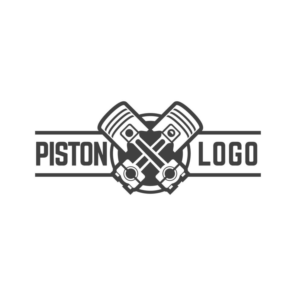 Automotive piston workshop logo design modern badge style custom car service engine tune up logo. vector