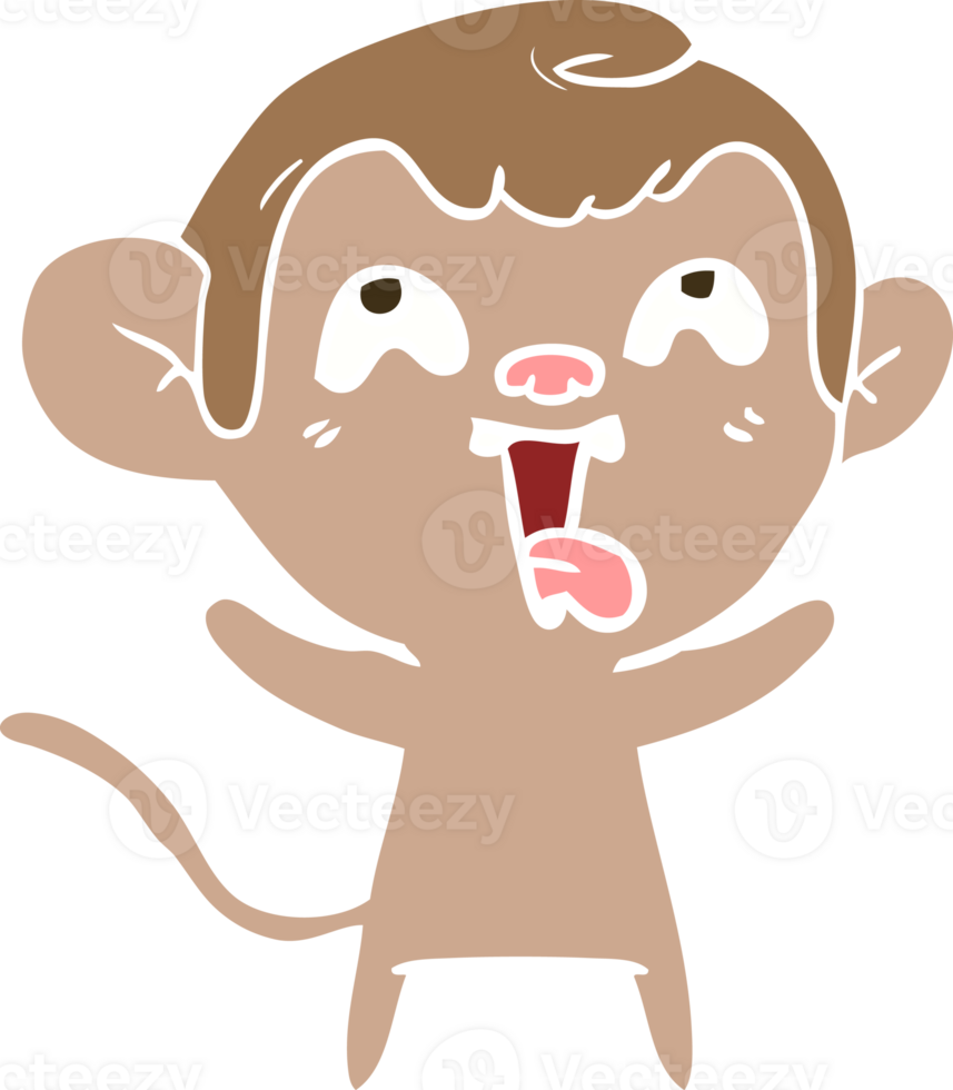 crazy flat color style cartoon monkey png