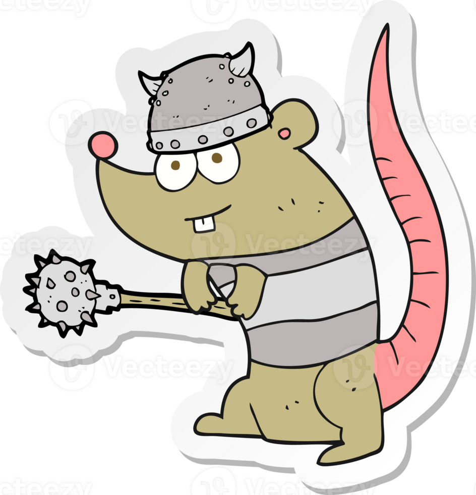 sticker of a cartoon rat warrior png