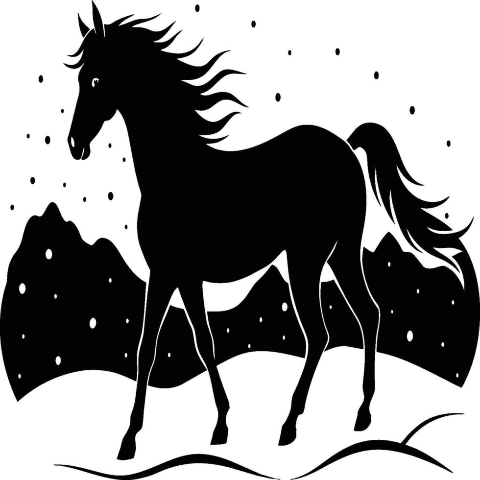 caballo silueta animal aislado en blanco antecedentes. negro caballos gráfico elemento ilustración. vector