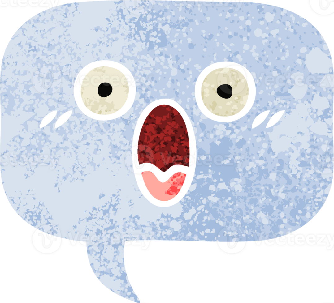 retro illustration style cartoon of a speech bubble png
