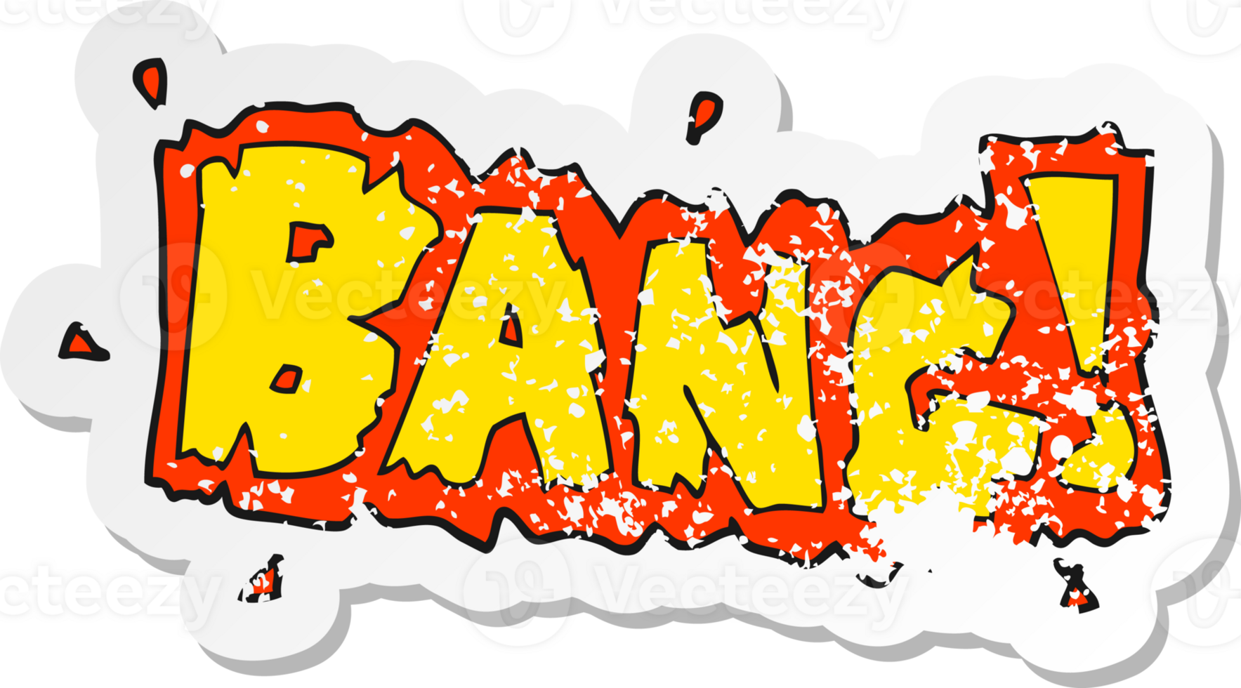 retro distressed sticker of a cartoon bang symbol png