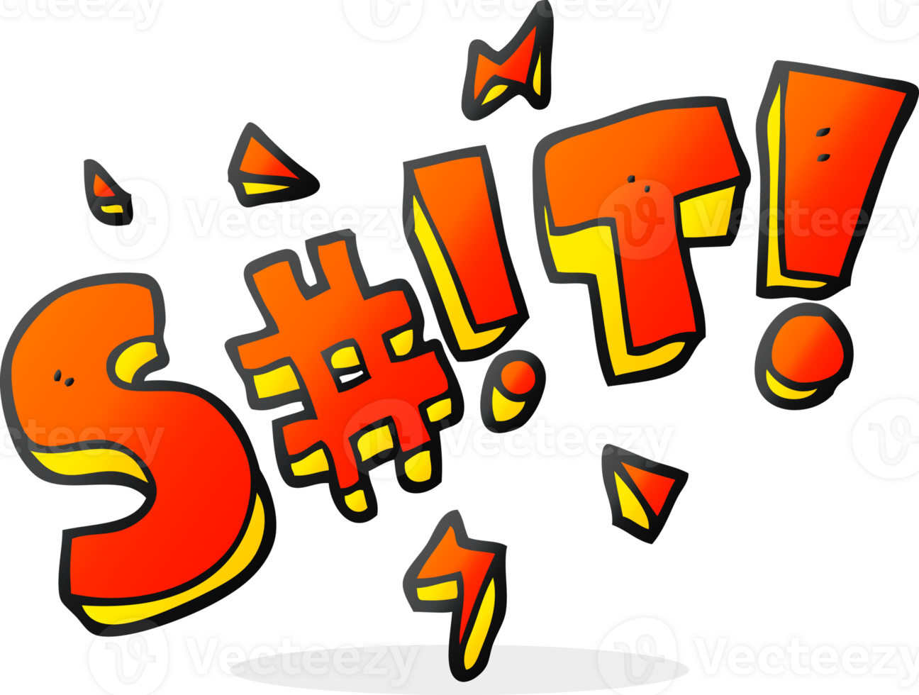 hand drawn cartoon obscured swearword png