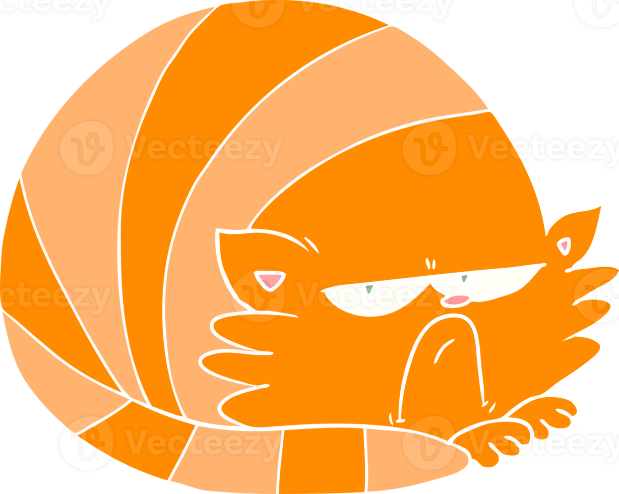 flat color style cartoon grumpy cat png