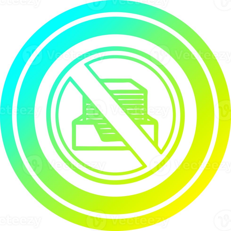 office paperless circular icon with cool gradient finish png