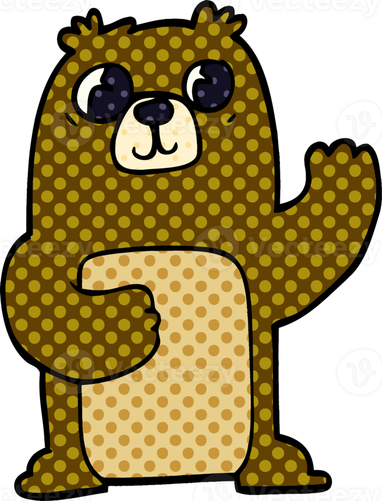 cartoon doodle wide eyed bear png