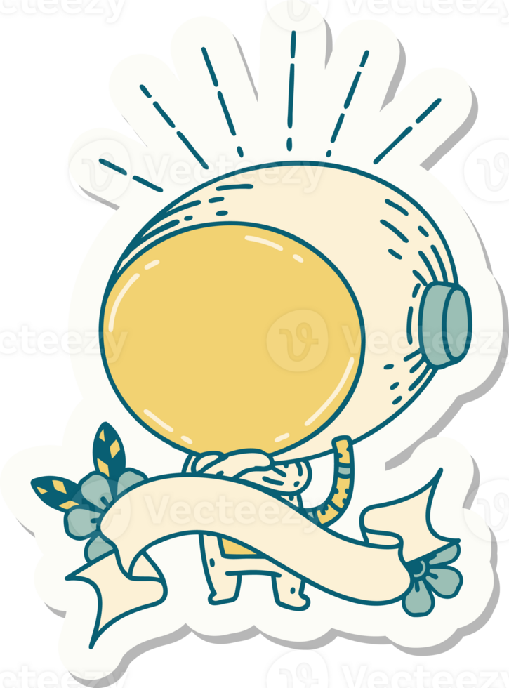 sticker of a tattoo style astronaut png