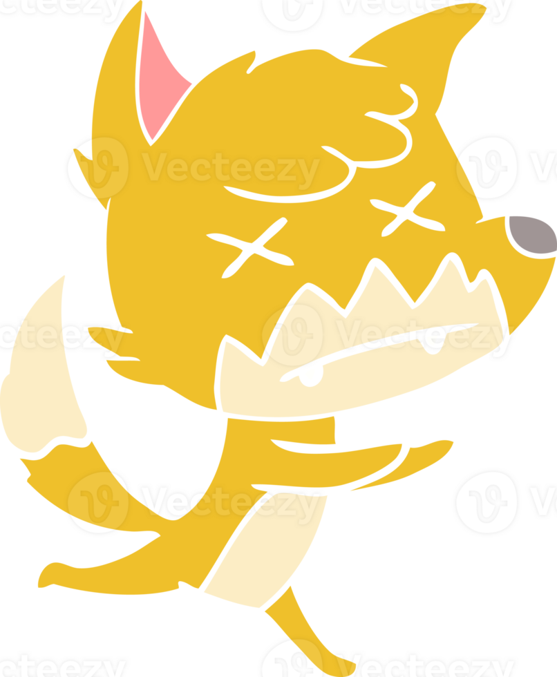 flat color style cartoon dead fox png