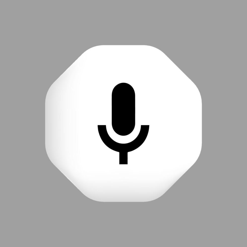 Record Microphone icon. The symbol microphone for web site. Illustration retro microphone for mobile apps. Pictogram Microphone. Minimalist icon. Sound concept icon vector