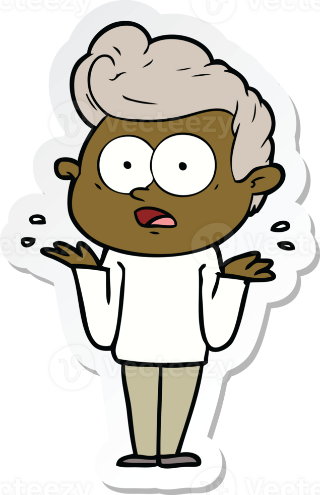 sticker of a cartoon staring man png