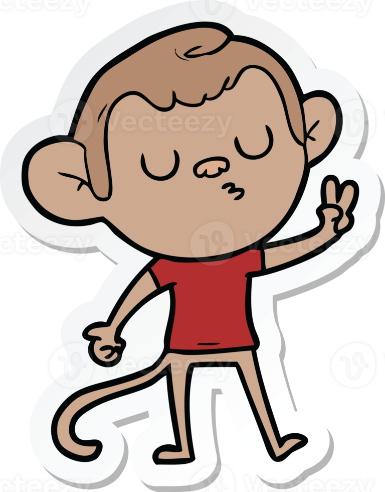 sticker of a cartoon monkey png
