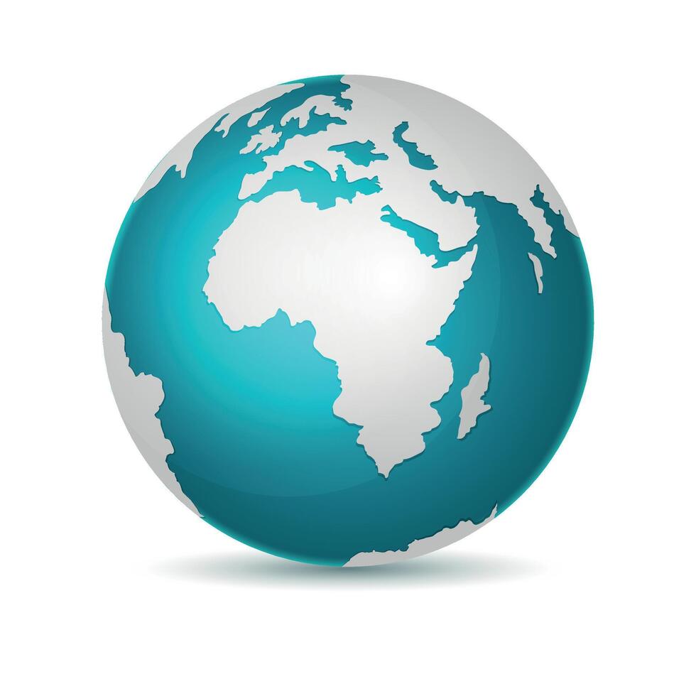 Classic planet earth with gradient style. Globe in flat style Globe in round style. vector