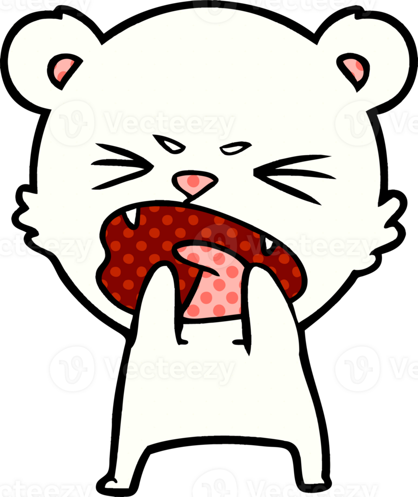 angry polar bear cartoon png