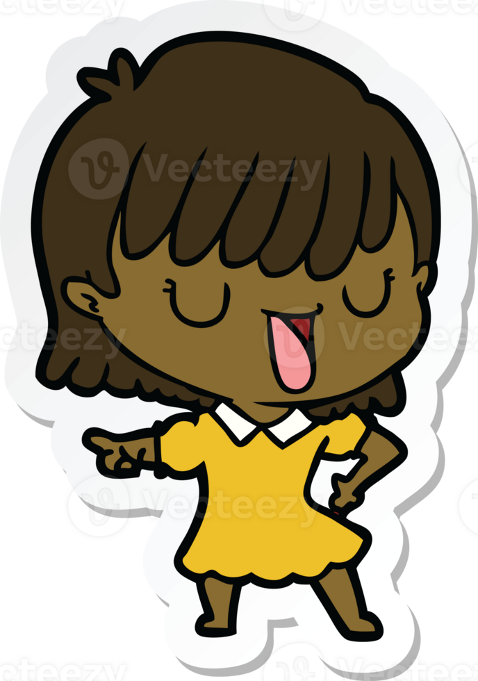 sticker of a cartoon woman png