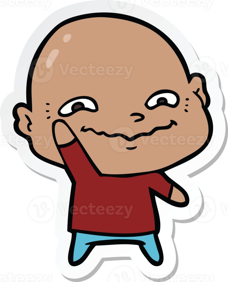 sticker of a cartoon creepy guy png