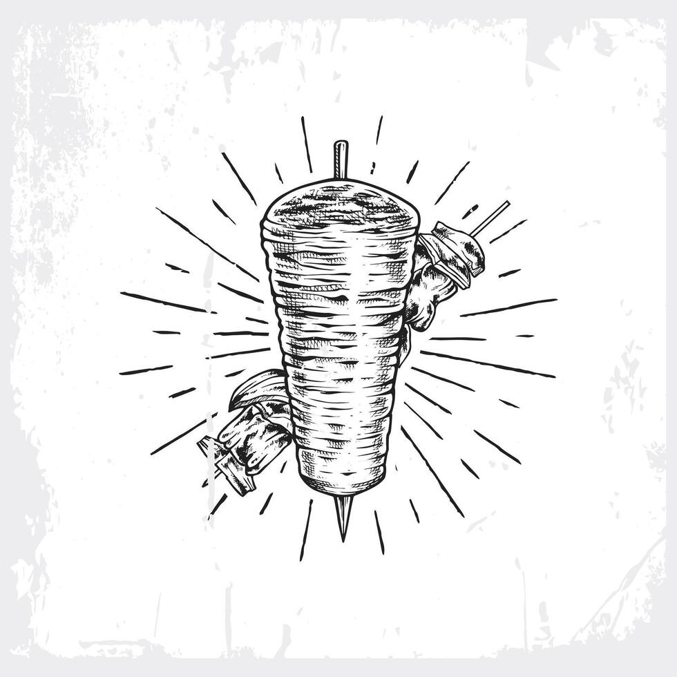 Kebab doner sketch vector