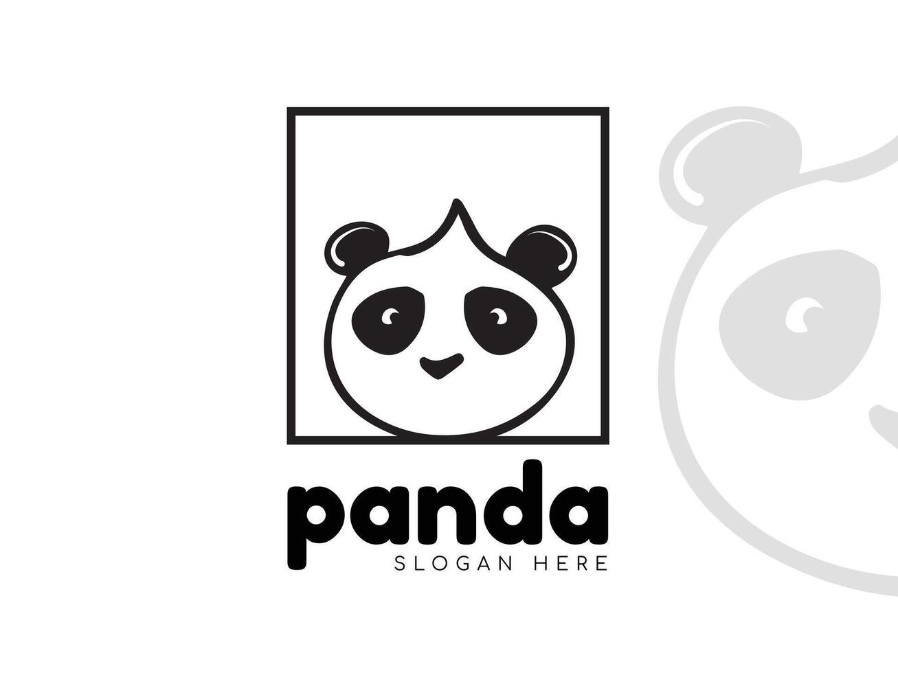 Minimal panda logo vector